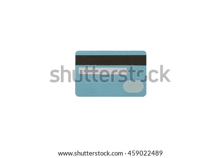 Bank card. Back side. Paper application. Illustration of payment.