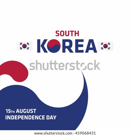 National Liberation Day of Korea. Korean Gwangbokjeol. Abstract background South Korea independence day. country flag creative shape background Royalty-Free Stock Photo #459068431