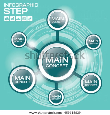7 Steps Infographic Design Elements for Your Business Vector Illustration.