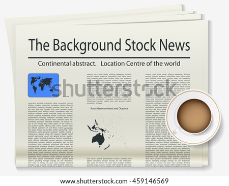 World map. Newspaper. Realistic image of the object. Vector illustration