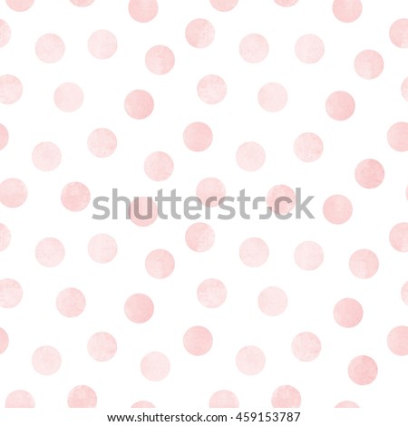Vector seamless pattern of light pink rose watercolor circles on a white background Royalty-Free Stock Photo #459153787