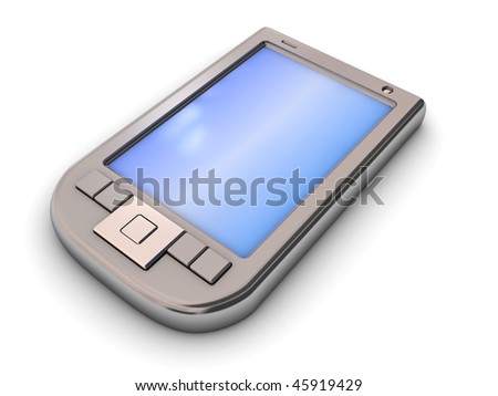 3d illustration of generic pda over white background