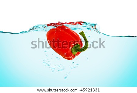 red pepper thrown into the water