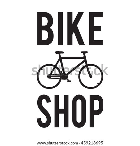 Bicycle Badge/Label. Bike Shop and service. For signage, prints and stamps
