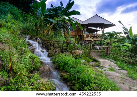 house at rice terraces, chiang mai, thailand