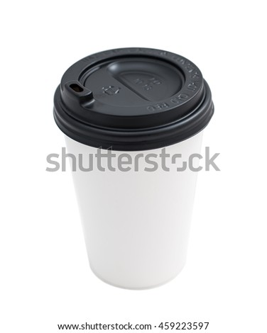 Paper coffee cup with plastic top