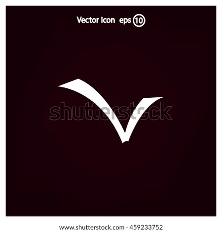 Tick icon, vector illustration. Flat design style