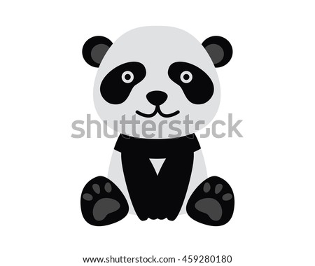 Flat Animal Character Logo - Panda