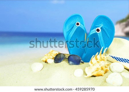 Summer concept with beach accessories