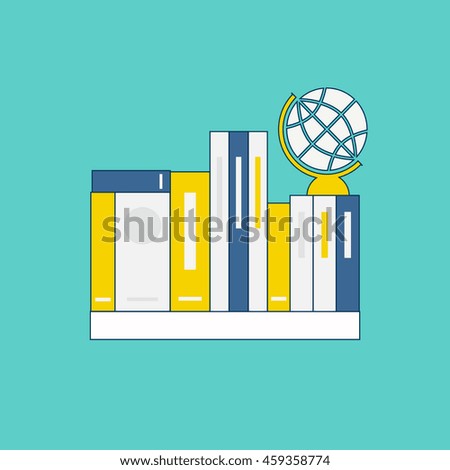 Bookshelf. Vector illustration