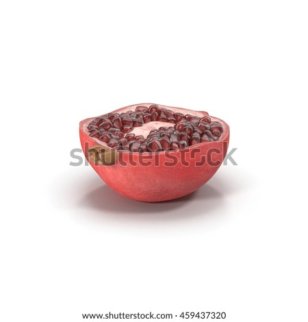 Half of pomegranate isolated on white 3D Illustration