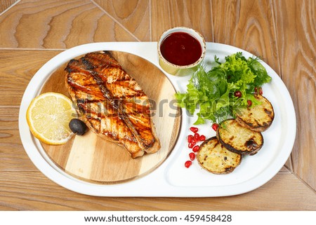 grilled fish with potatoes
