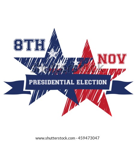 Pair of stars with text, Election day, Vector illustration