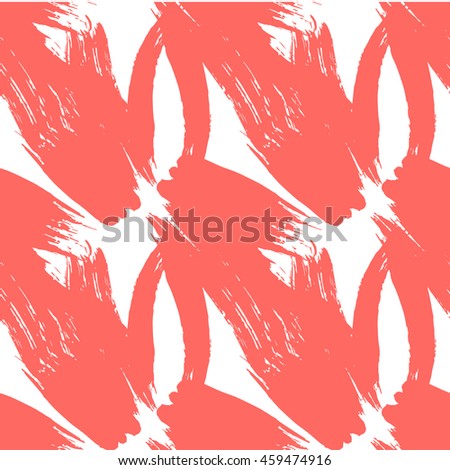 Seamless pattern with creative texture. Vector illustration of spray paint on white background. Red ink smudges. 