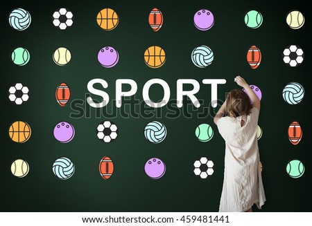 Sports Letters Balls Graphic Concept