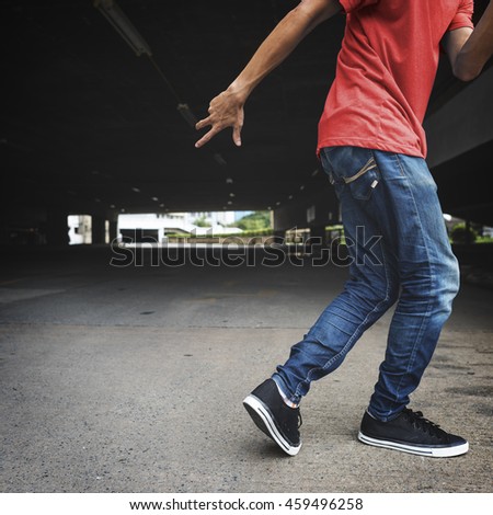 Man Dancing Hiphop Position Concept