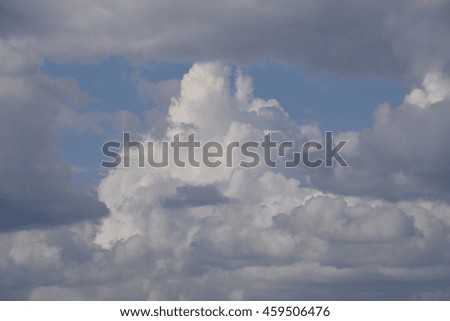 Heavenly landscape with clouds. Cumulus clouds in the sky.