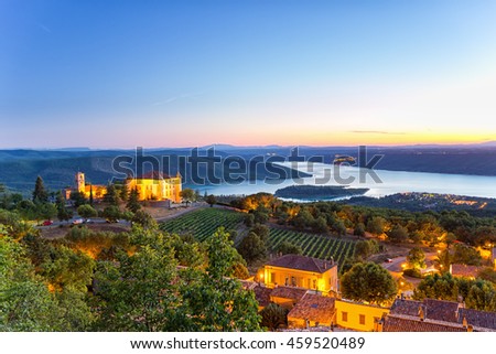 Aiguines, Gorges du Verdon, Provence - Alpes - Cote d'Azur, France, in beautiful evening light