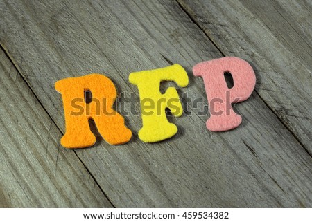 RFP (Request For Proposal) acronym on wooden background