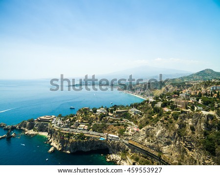 Aerial View of Taormina, Sicily, Italy