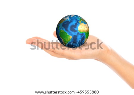 Hands with earth (Elements of this image furnished by NASA)