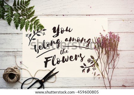 Flower Nature Sign Wood Concept