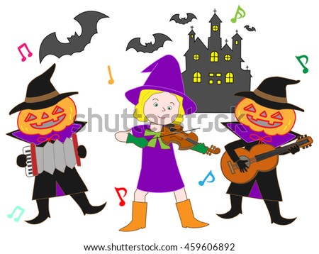 People who disguise itself by Halloween, and enjoy music.