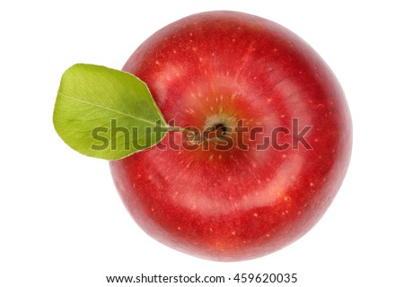 Apple fruit red top view isolated on a white background