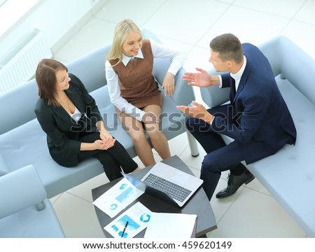 Successful business group working at the office