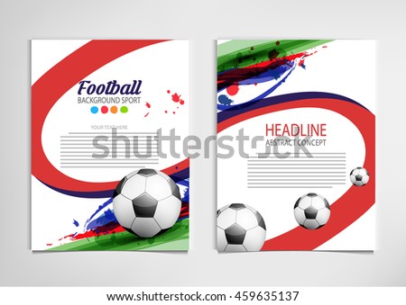Soccer or football banners template strips of rings and waves vector design. 