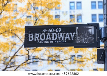 Broadway street sign in New York