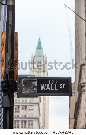 Wall street sign in New York