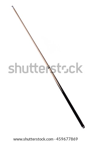 a wooden pool cue isolated over a white background Royalty-Free Stock Photo #459677869