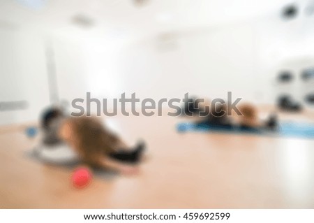 Fitness yoga class theme creative abstract blur background with bokeh effect