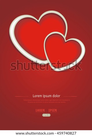 Two Heart. Valentines day vector background, eps8