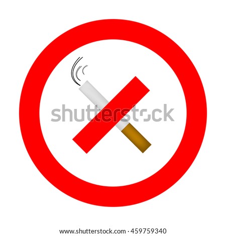 No smoking sign, red ring, cigarettes crossed inside