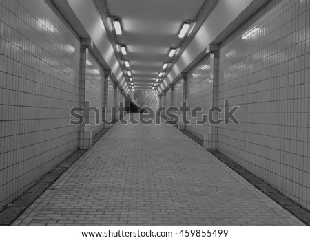 tunnel , The secret , Gray background