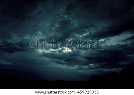 Background of dark sky before a thunder-storm  Royalty-Free Stock Photo #459929335