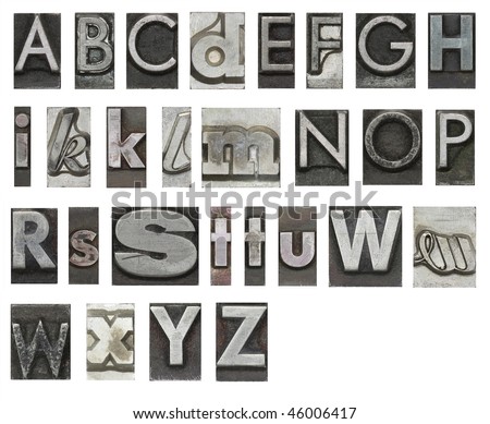Block letters isolated on white Royalty-Free Stock Photo #46006417