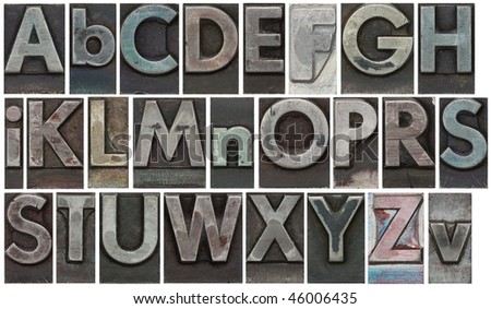Block letters isolated on white Royalty-Free Stock Photo #46006435