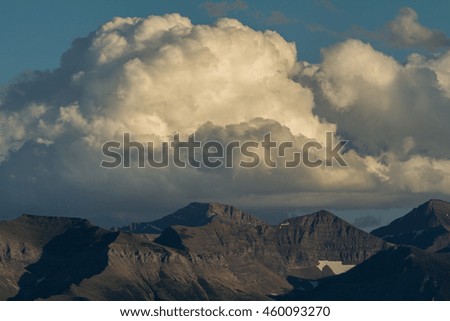 Clouds formation above mountain range