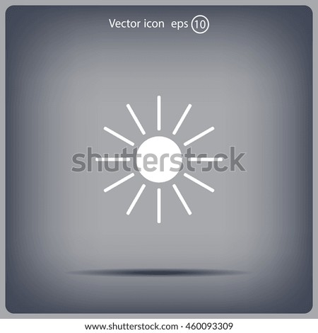 white sun icon on gray background