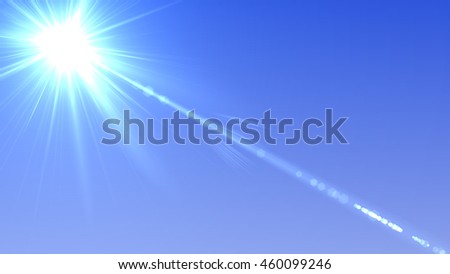 Blue Sky and Sunshine Background Royalty-Free Stock Photo #460099246