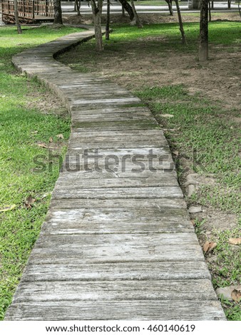 Concrete pathway in park