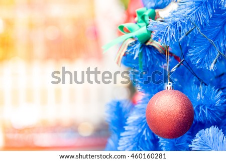 christmas ball on tree ,Decoration of the New Year festival.