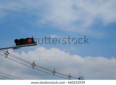 blue sky with white cloud and Traffic lights.