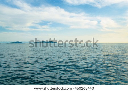 Beautiful view of sea, sky, clouds and islands