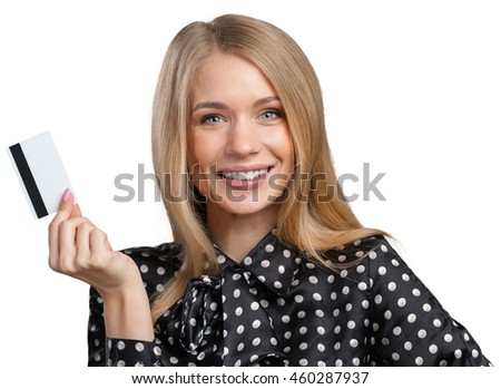 young woman with credit card