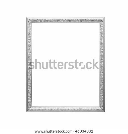 antique silver frame isolated on a white background