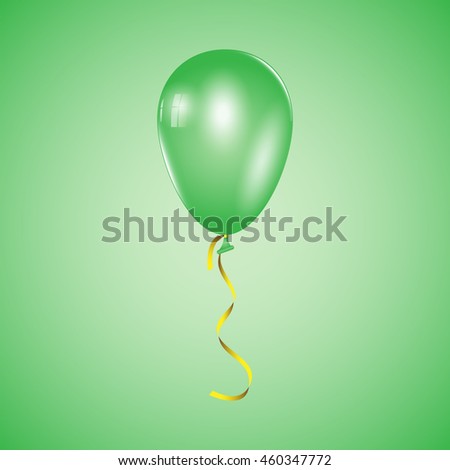 Vector illustration of color balloon with ribbon